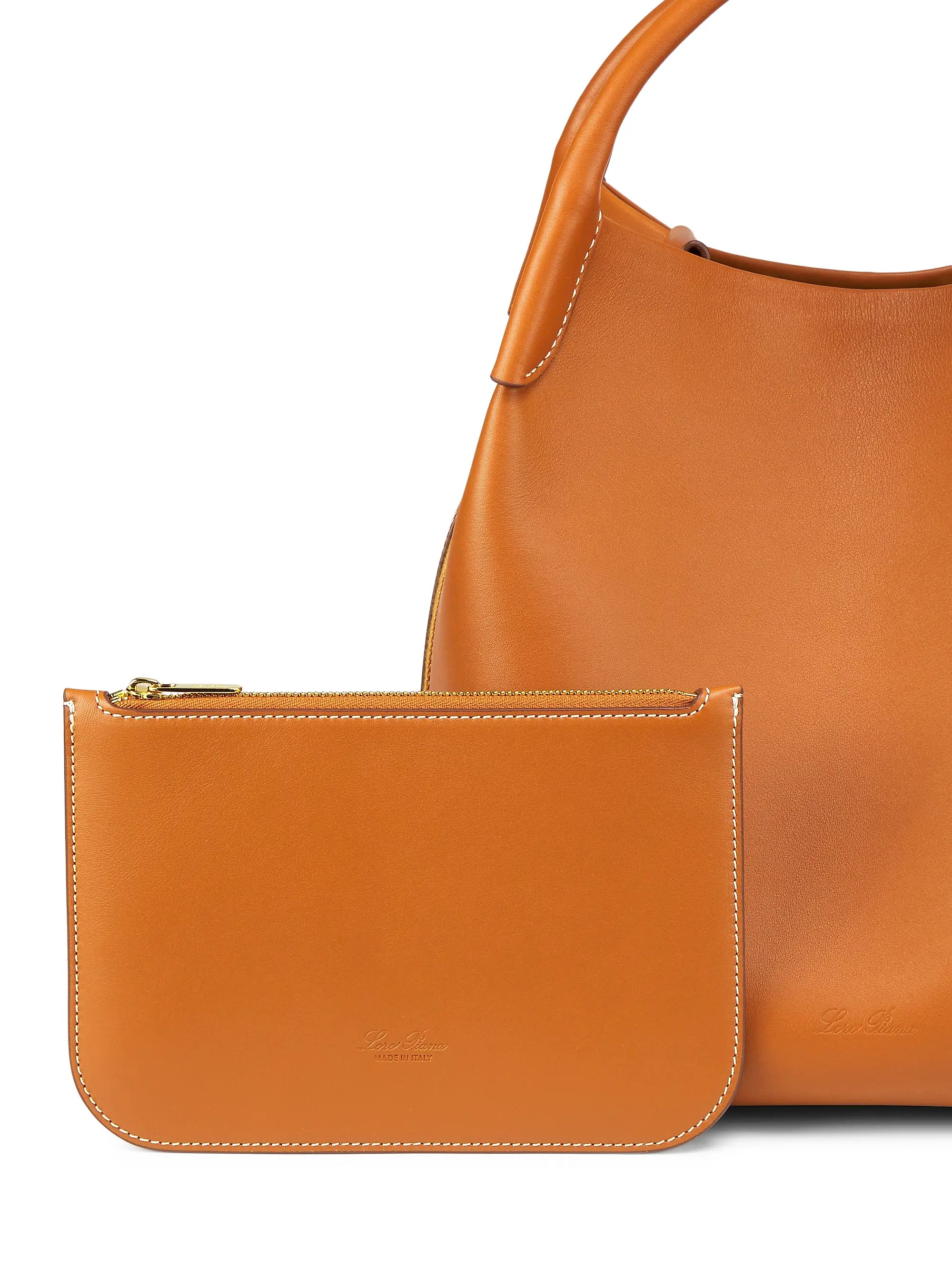 Loro Piana Bale Large Rounded Leather Bag