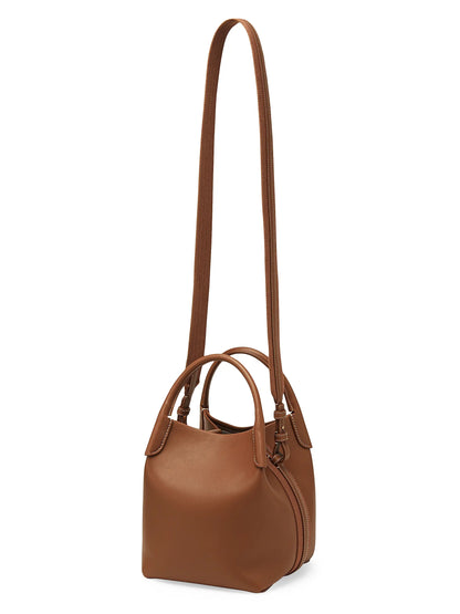 Loro Piana Small Bale Rounded Leather Top Handle Bag