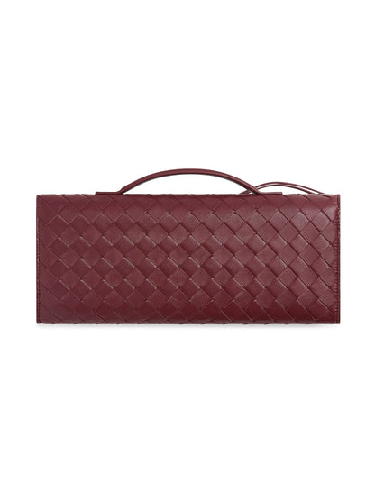 Bottega Veneta Andiamo Intrecciato Leather Top-Handle Clutch