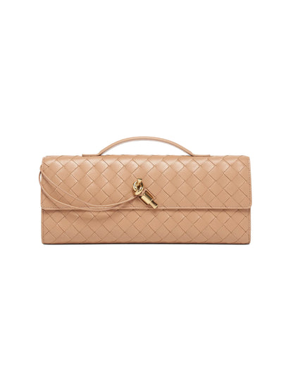 Bottega Veneta Andiamo Intrecciato Leather Top-Handle Clutch