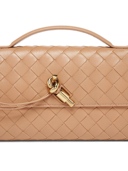 Bottega Veneta Andiamo Intrecciato Leather Top-Handle Clutch