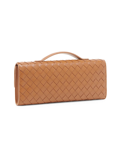 Bottega Veneta Andiamo Intrecciato Leather Top-Handle Clutch