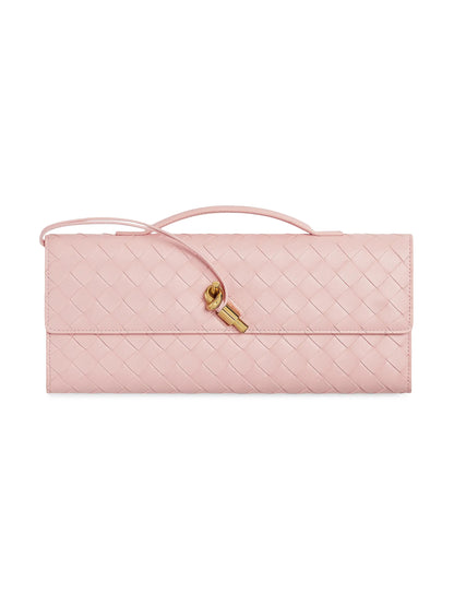 Bottega Veneta Andiamo Intrecciato Leather Top-Handle Clutch