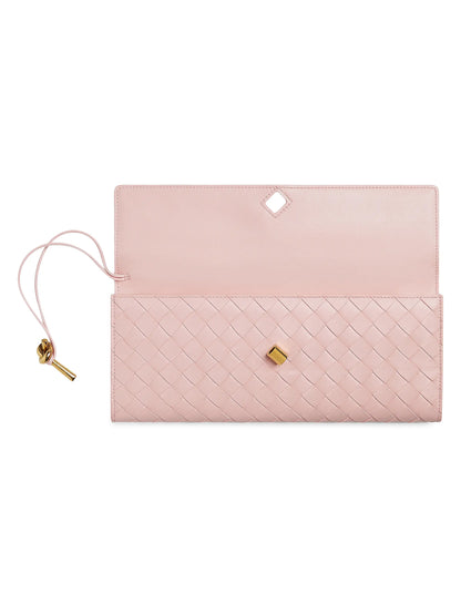 Bottega Veneta Andiamo Intrecciato Leather Top-Handle Clutch
