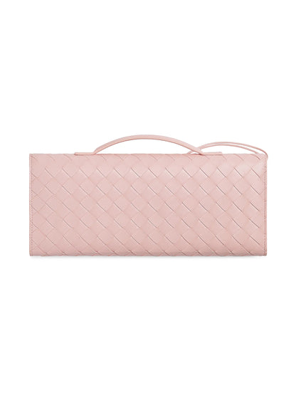 Bottega Veneta Andiamo Intrecciato Leather Top-Handle Clutch