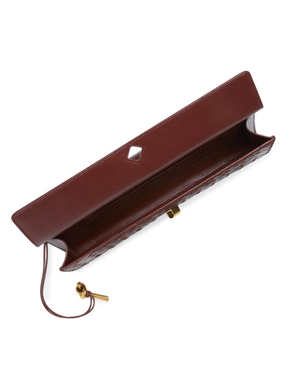 Bottega Veneta Andiamo Intrecciato Leather Top-Handle Clutch