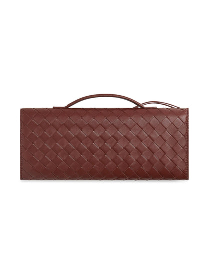 Bottega Veneta Andiamo Intrecciato Leather Top-Handle Clutch