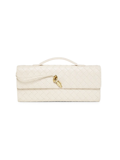Bottega Veneta Andiamo Intrecciato Leather Top-Handle Clutch