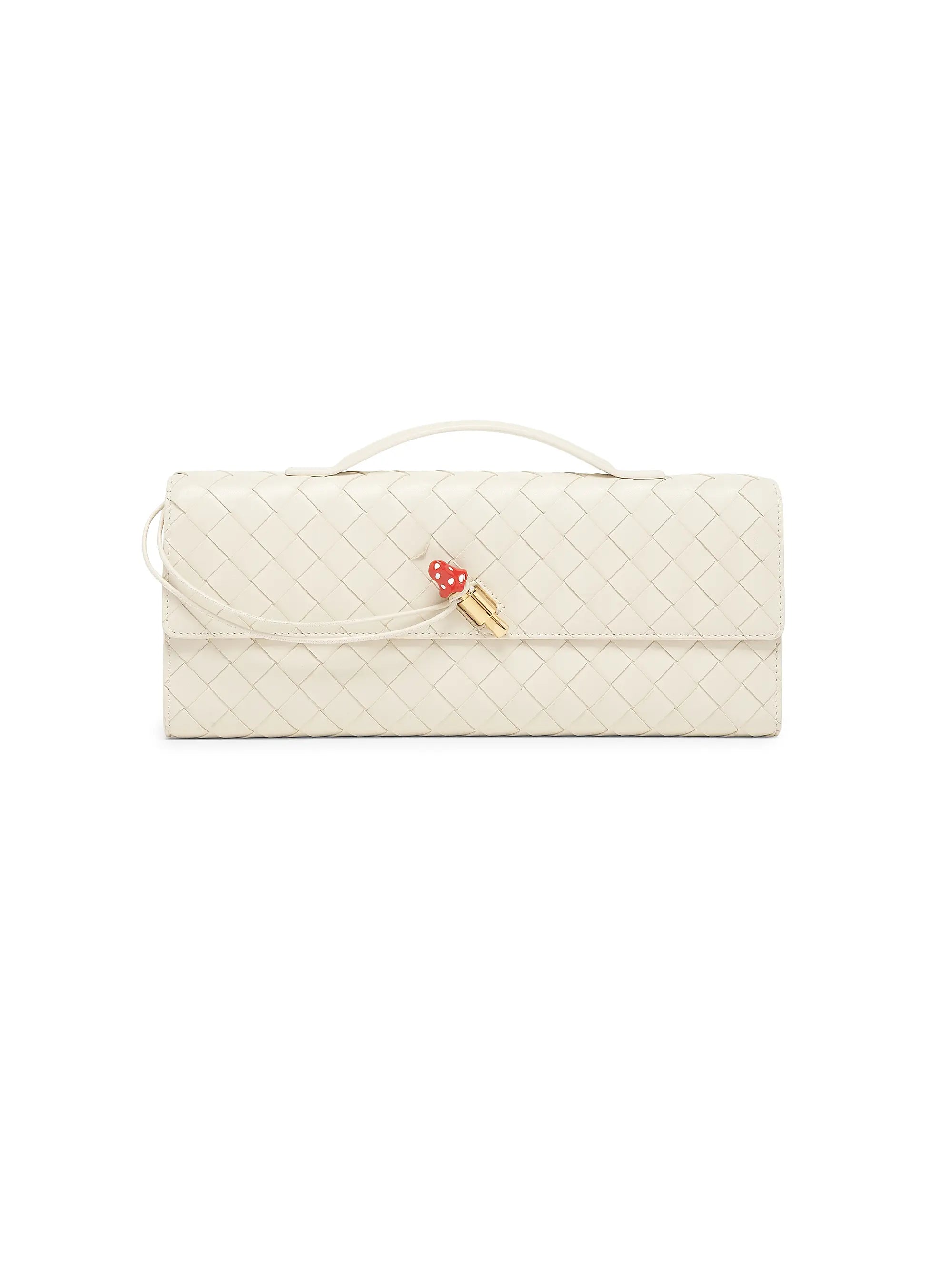 Bottega Veneta Andiamo Intrecciato Leather Top-Handle Clutch