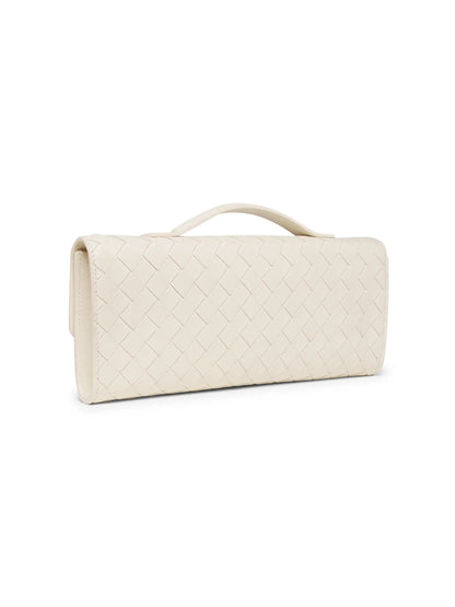 Bottega Veneta Andiamo Intrecciato Leather Top-Handle Clutch