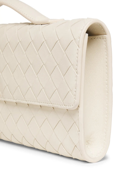 Bottega Veneta Andiamo Intrecciato Leather Top-Handle Clutch