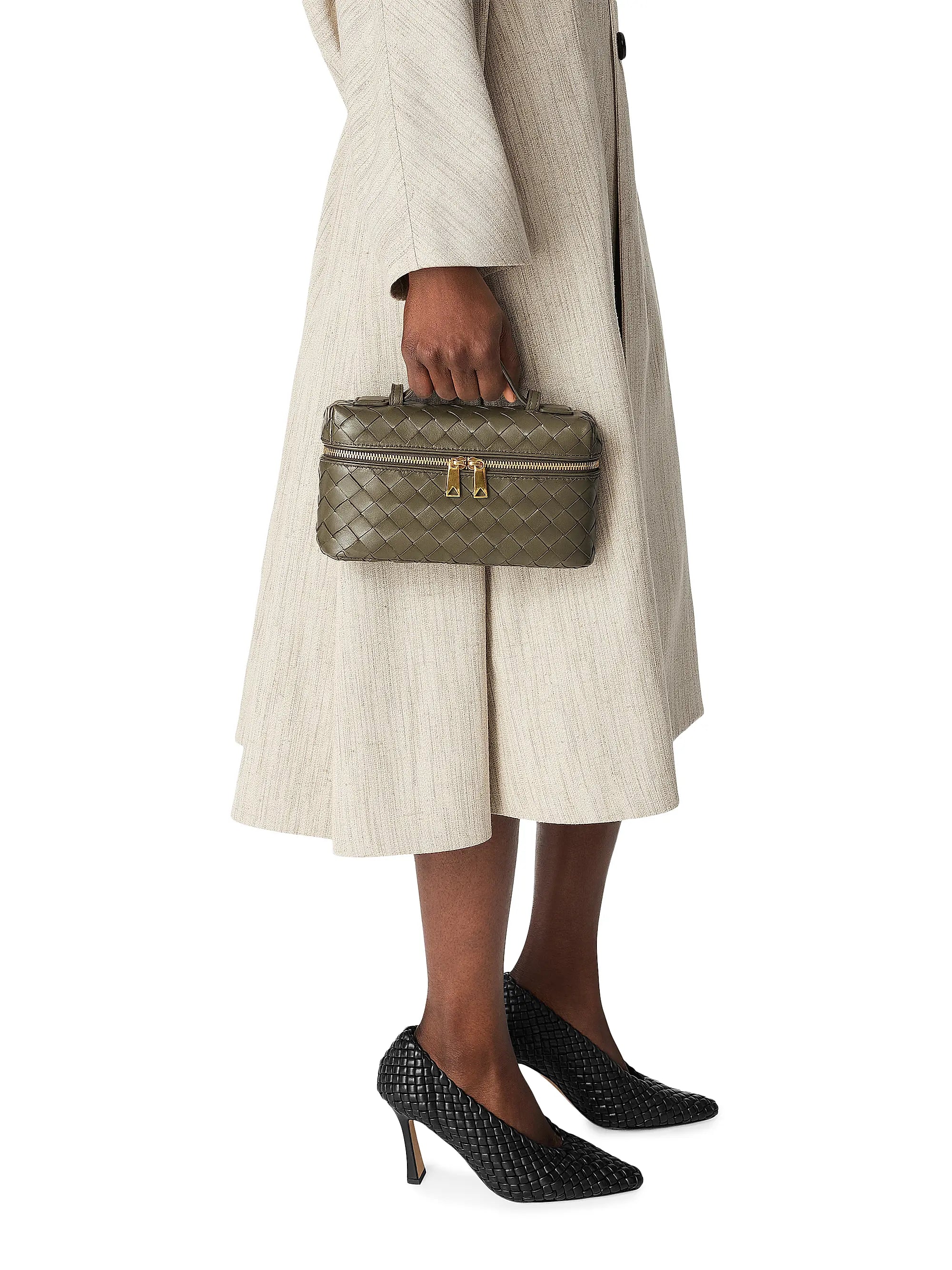 Bottega Veneta Bang Bang Intrecciato Leather Crossbody Vanity Case Bag