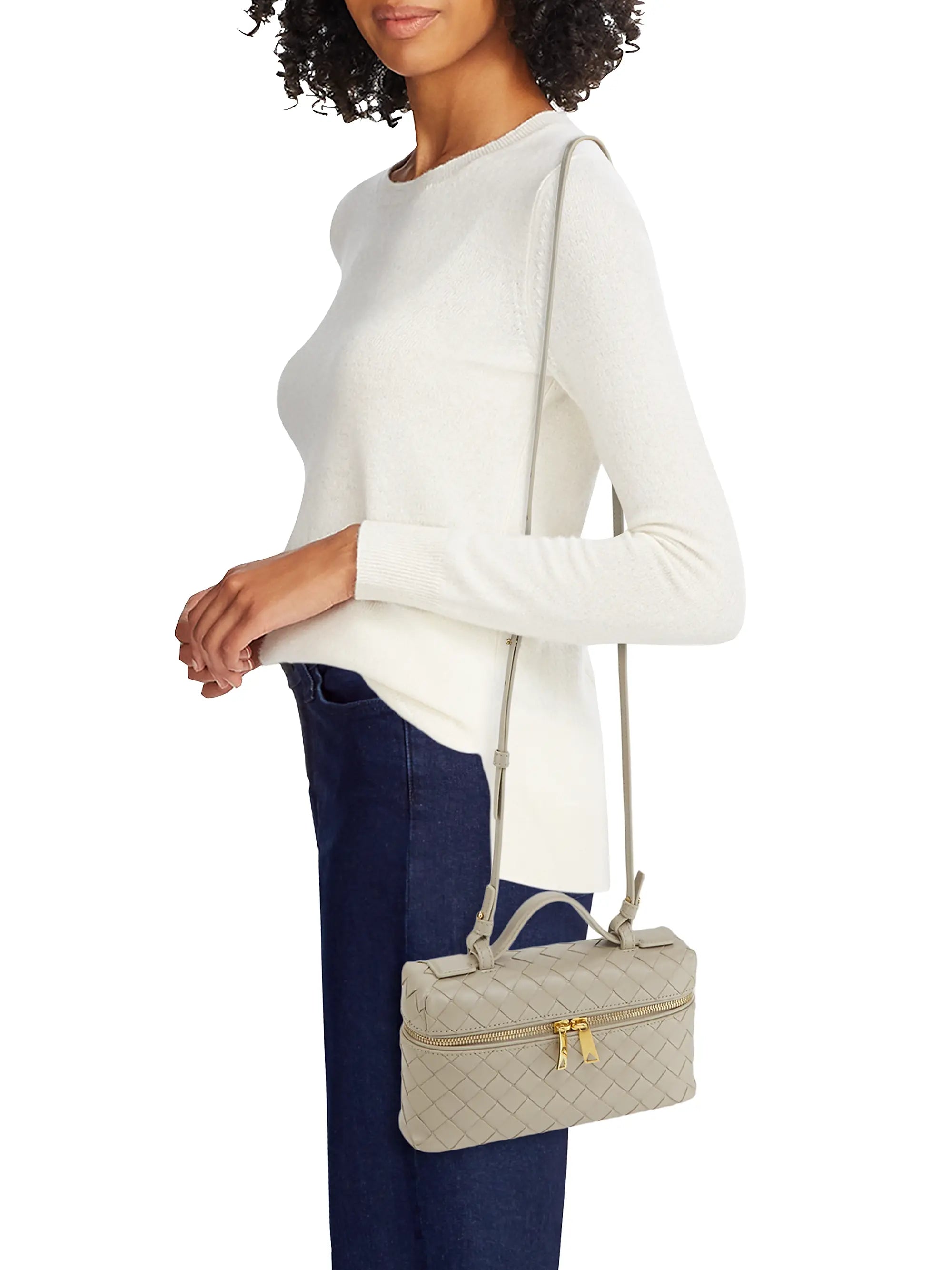 Bottega Veneta Bang Bang Intrecciato Leather Crossbody Vanity Case Bag
