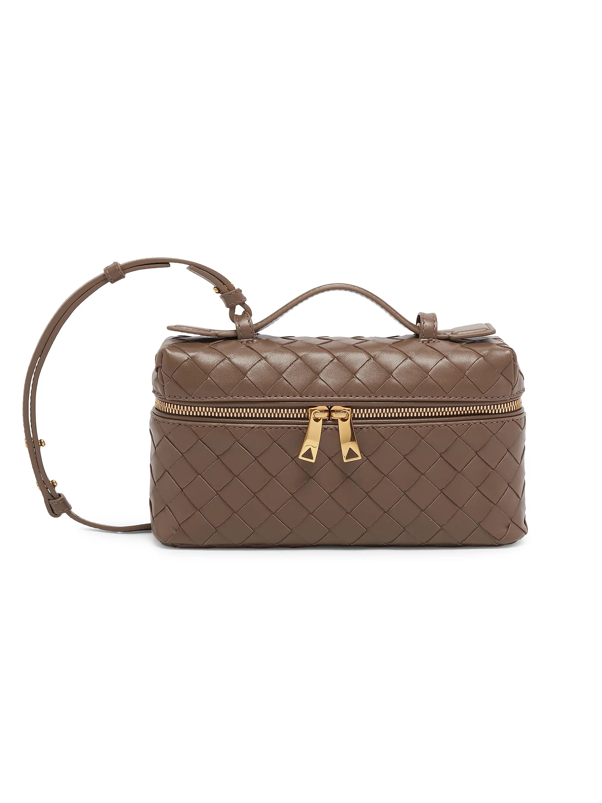 Bottega Veneta Bang Bang Intrecciato Leather Crossbody Vanity Case Bag