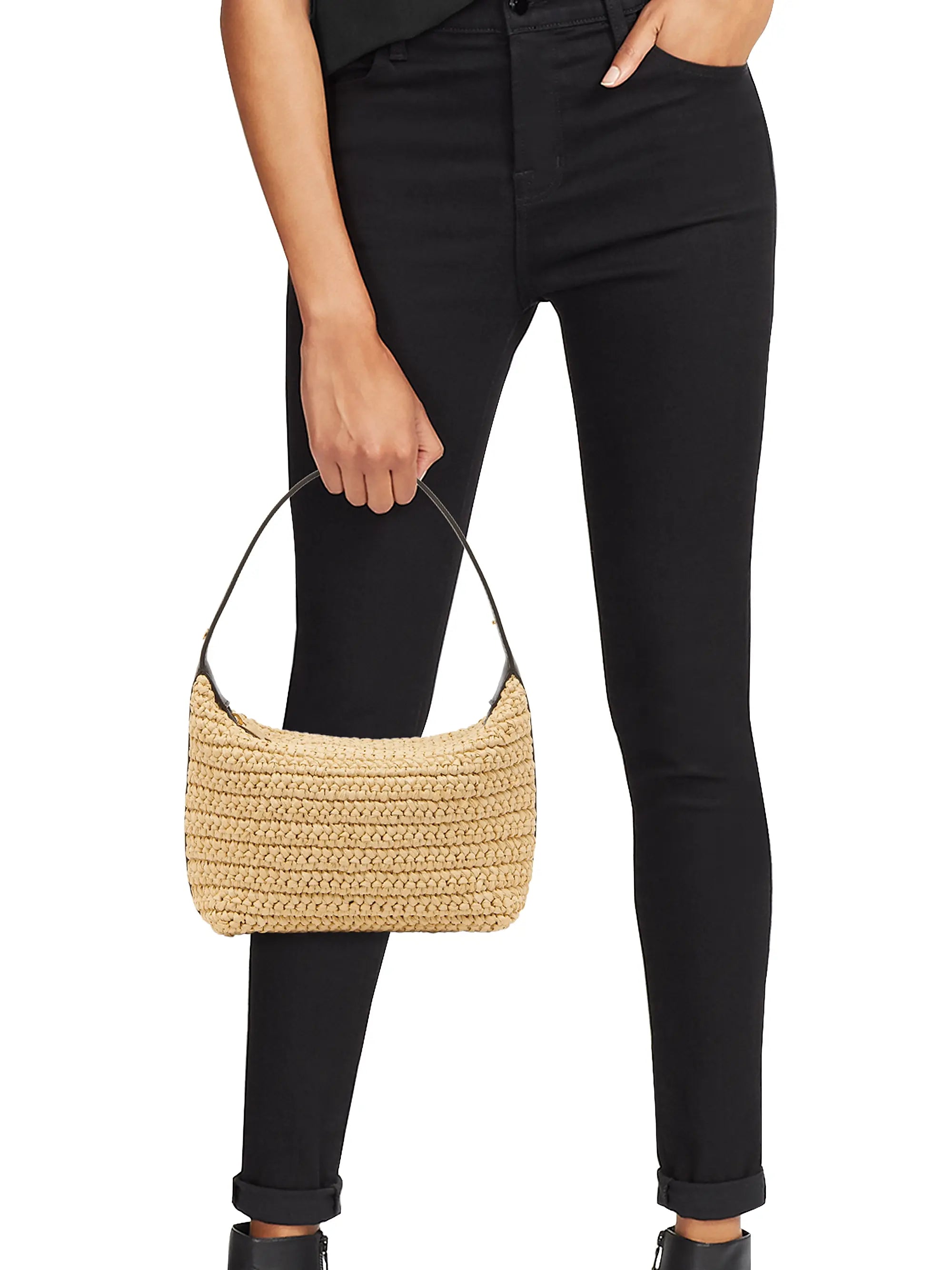 Bottega Veneta Mini Wallace Raffia Shoulder Bag