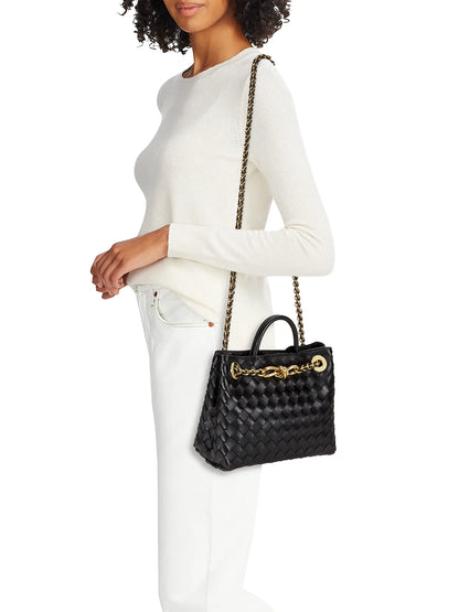 Bottega Veneta Small Andiamo Intrecciato Leather Top-Handle Bag