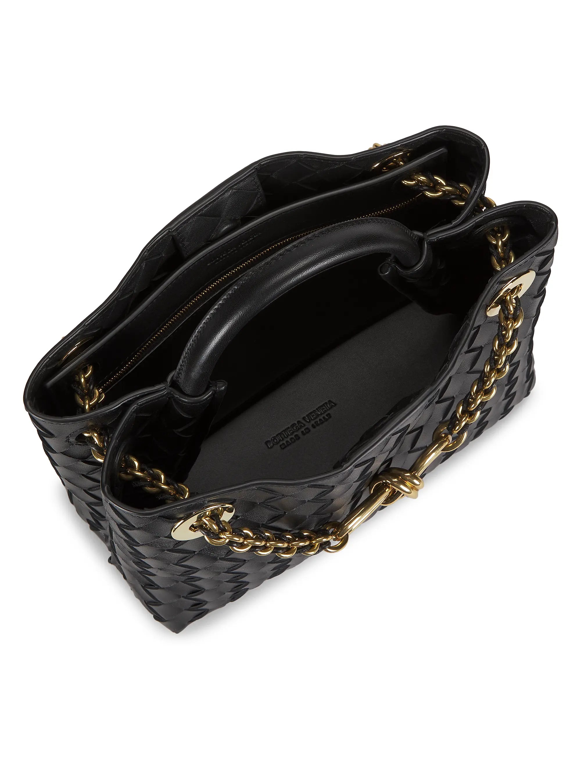 Bottega Veneta Small Andiamo Intrecciato Leather Top-Handle Bag