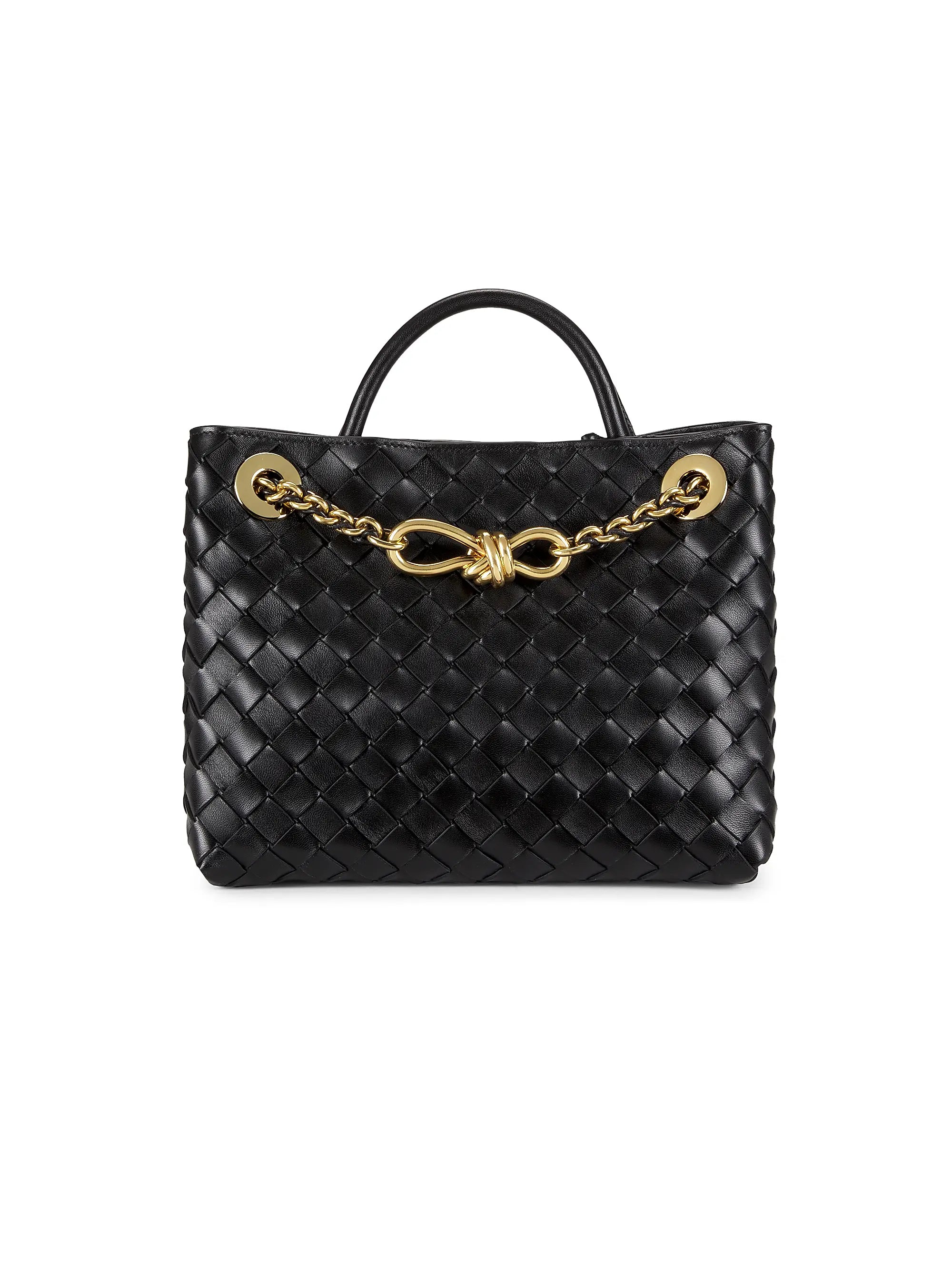 Bottega Veneta Small Andiamo Intrecciato Leather Top-Handle Bag