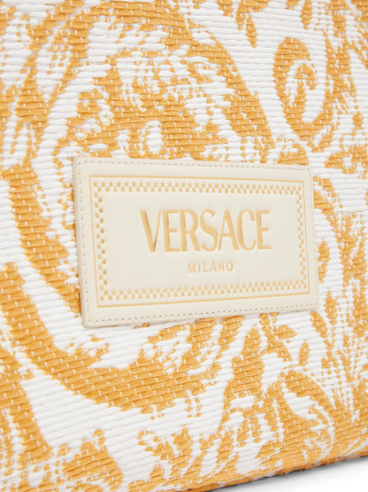 Versace Large Athena Jacquard Raffia Tote Bag
