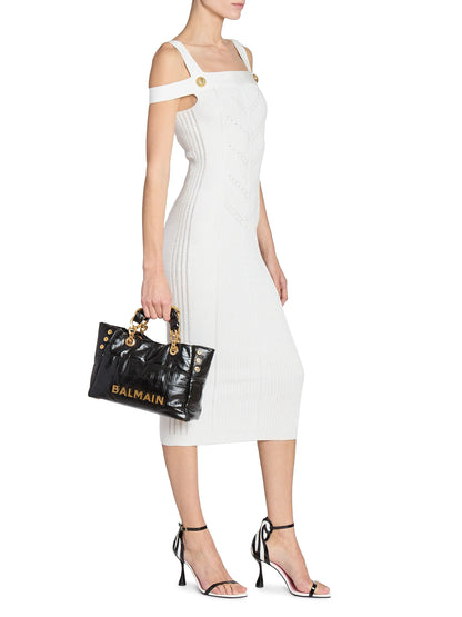 Balmain Soft Cabas Monogram Leather Tote Bag