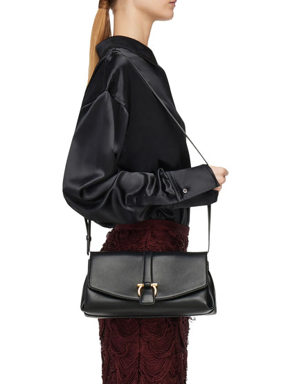 FERRAGAMO Medium New Line Leather Shoulder Bag