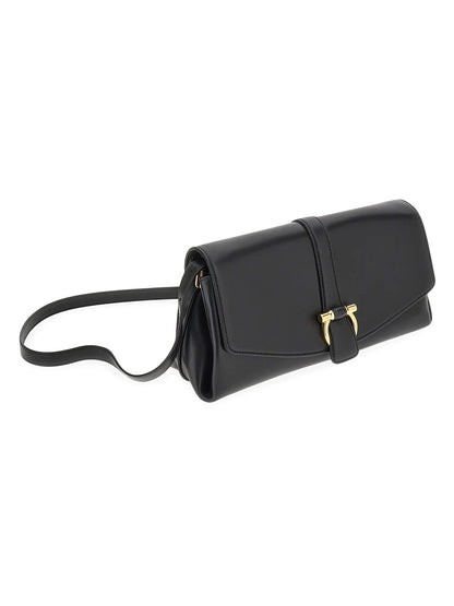 FERRAGAMO Medium New Line Leather Shoulder Bag