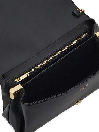 FERRAGAMO Medium New Line Leather Shoulder Bag