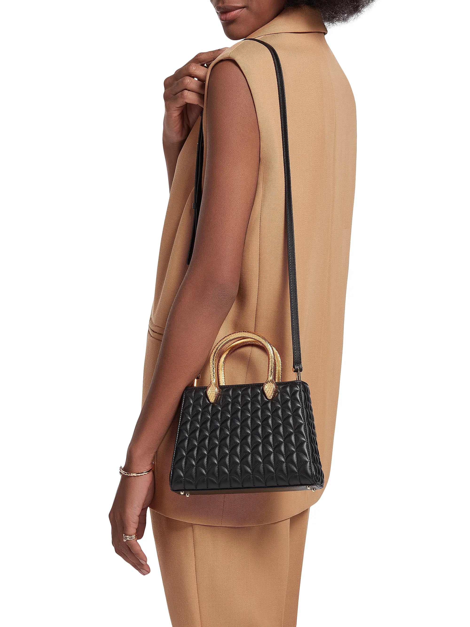 BVLGARI Serpenti Caracalla Matelassé Satchel