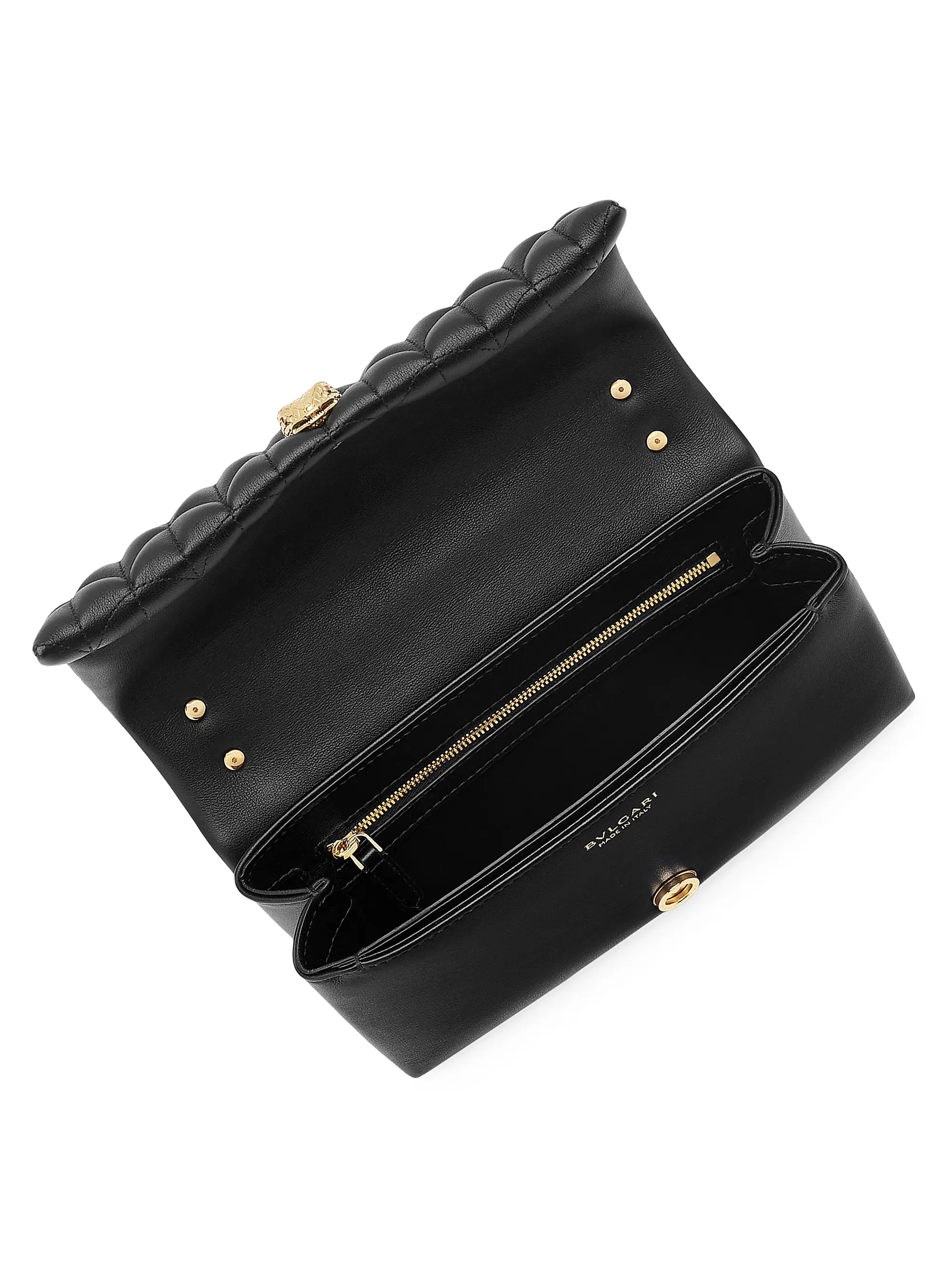 BVLGARI Serpenti Cabochon Matelassé Leather Top Handle Bag