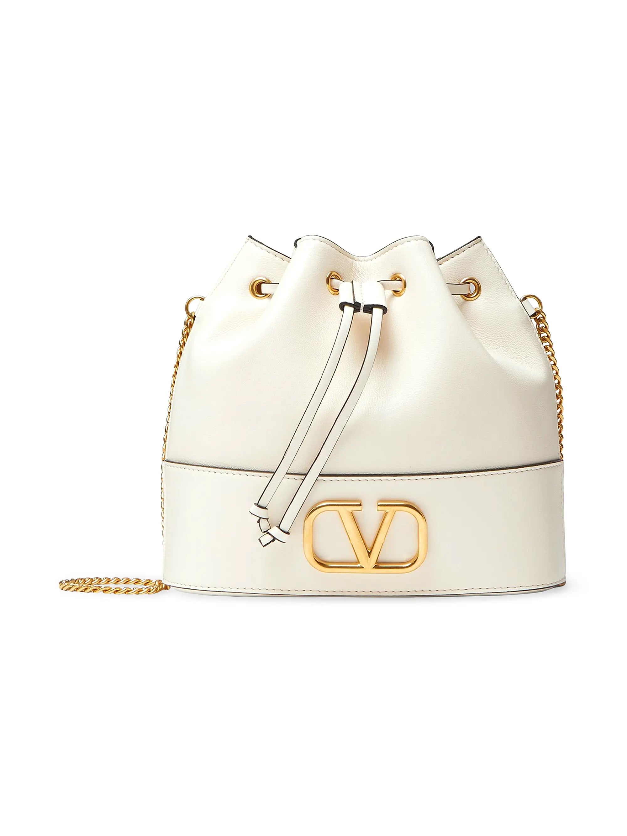 Valentino Garavani Mini Bucket Bag in Nappa with Vlogo Signature Chain