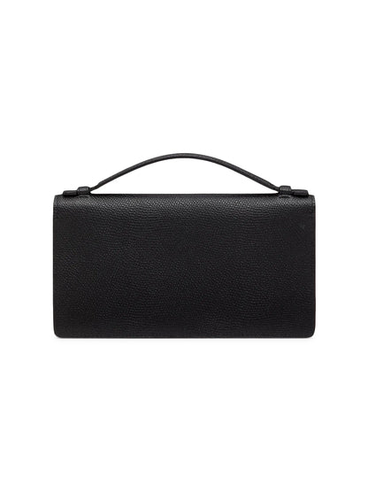 Valentino Garavani Vlogo Signature Grainy Calfskin Wallet with Chain