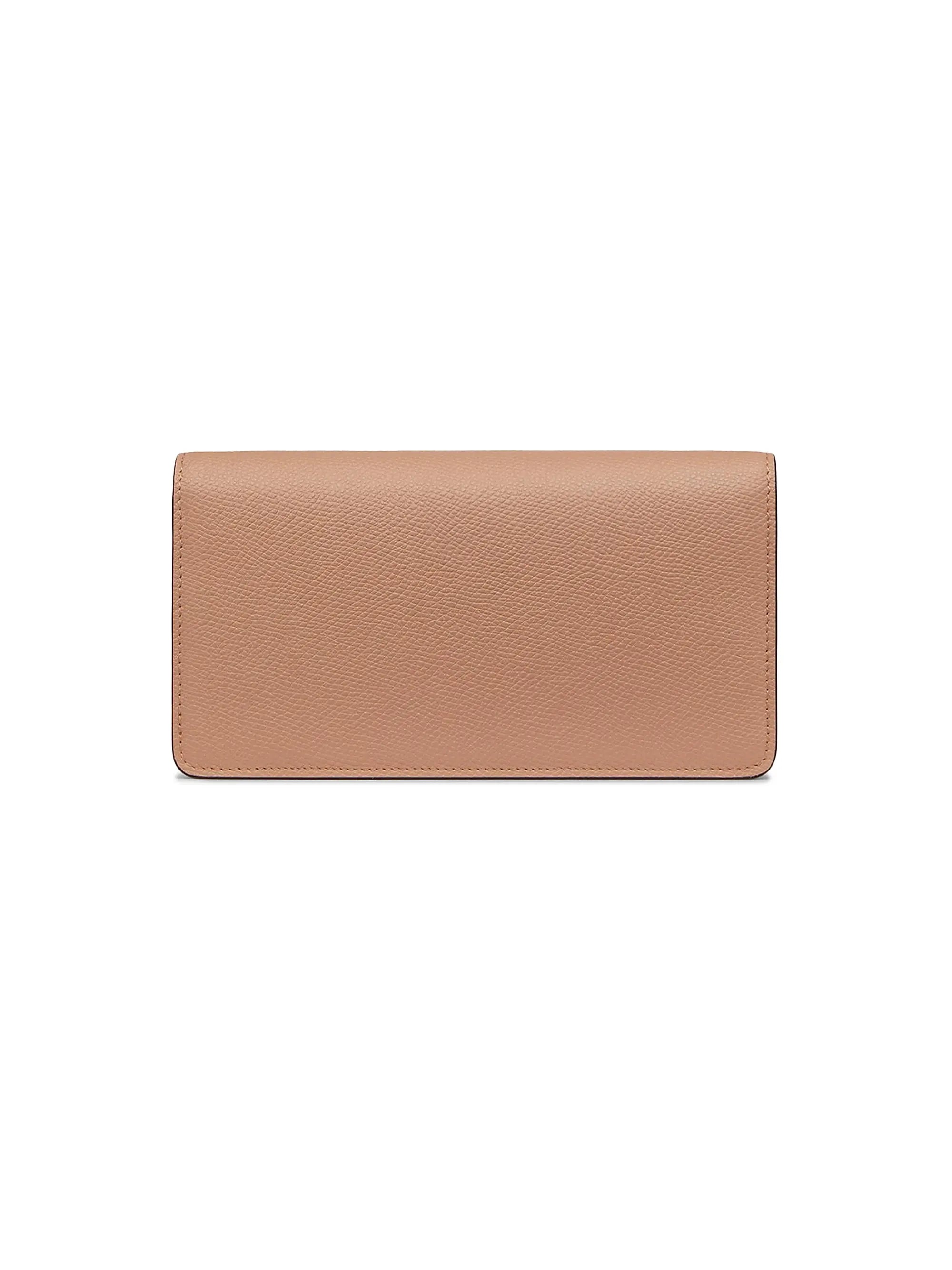 Valentino Garavani VLogo Signature Grainy Calfskin Wallet with Chain