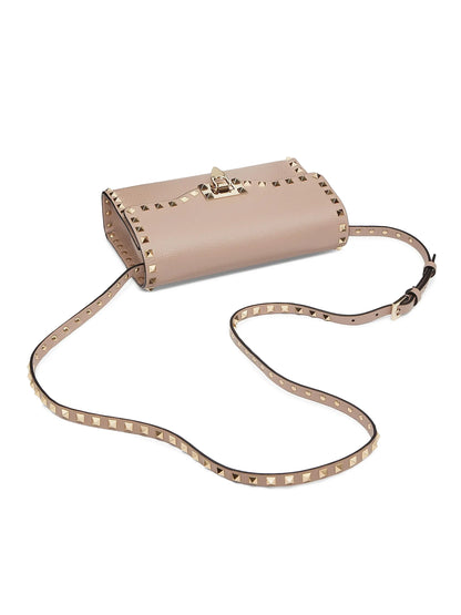 Valentino Garavani Small Rockstud Grainy Calfskin Crossbody Bag