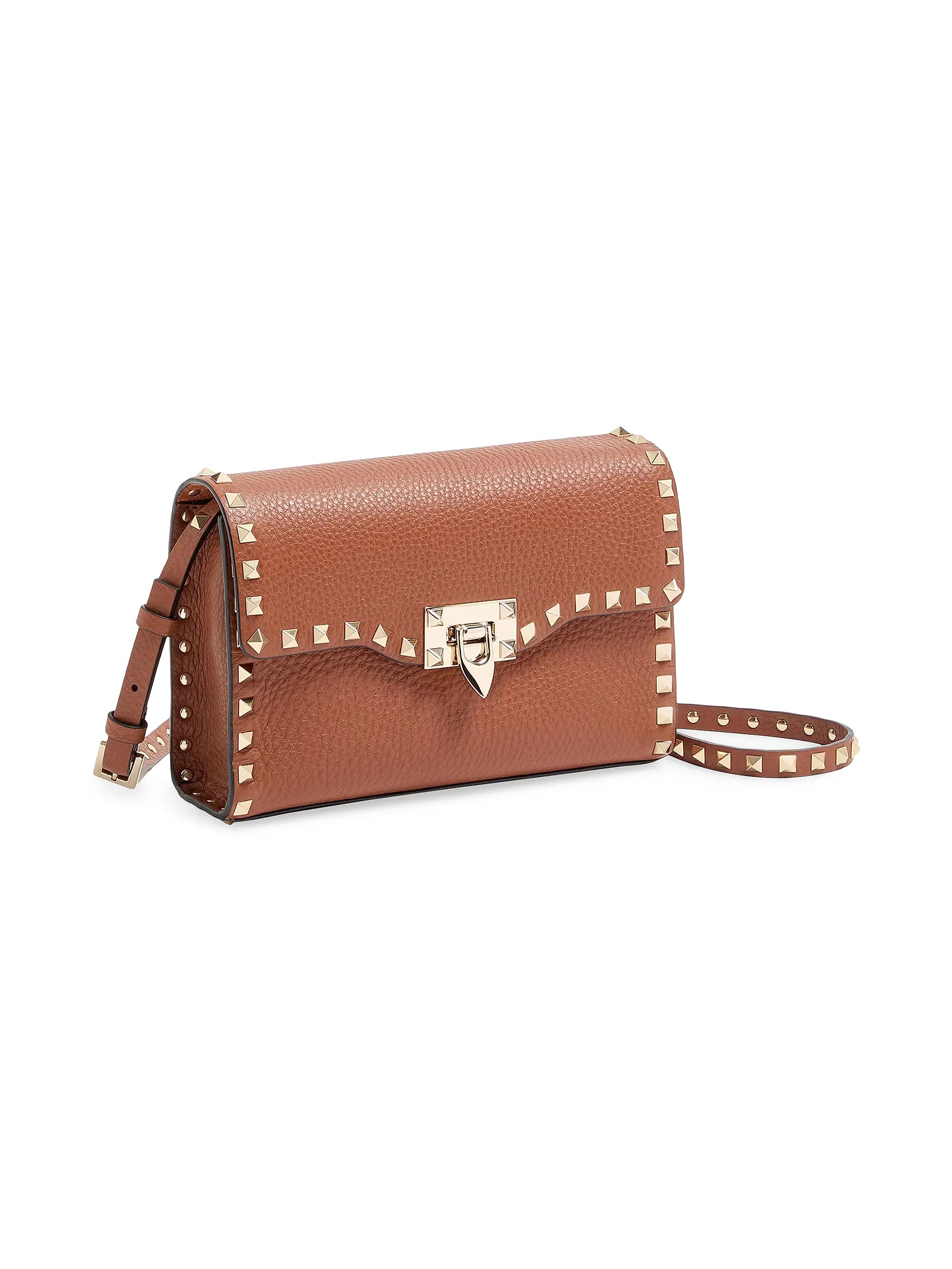 Valentino Garavani Small Rockstud Grainy Calfskin Crossbody Bag