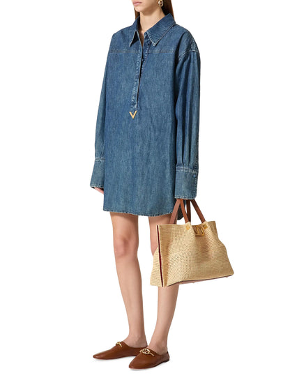 Valentino Garavani Medium Straw Summer Tote Bag