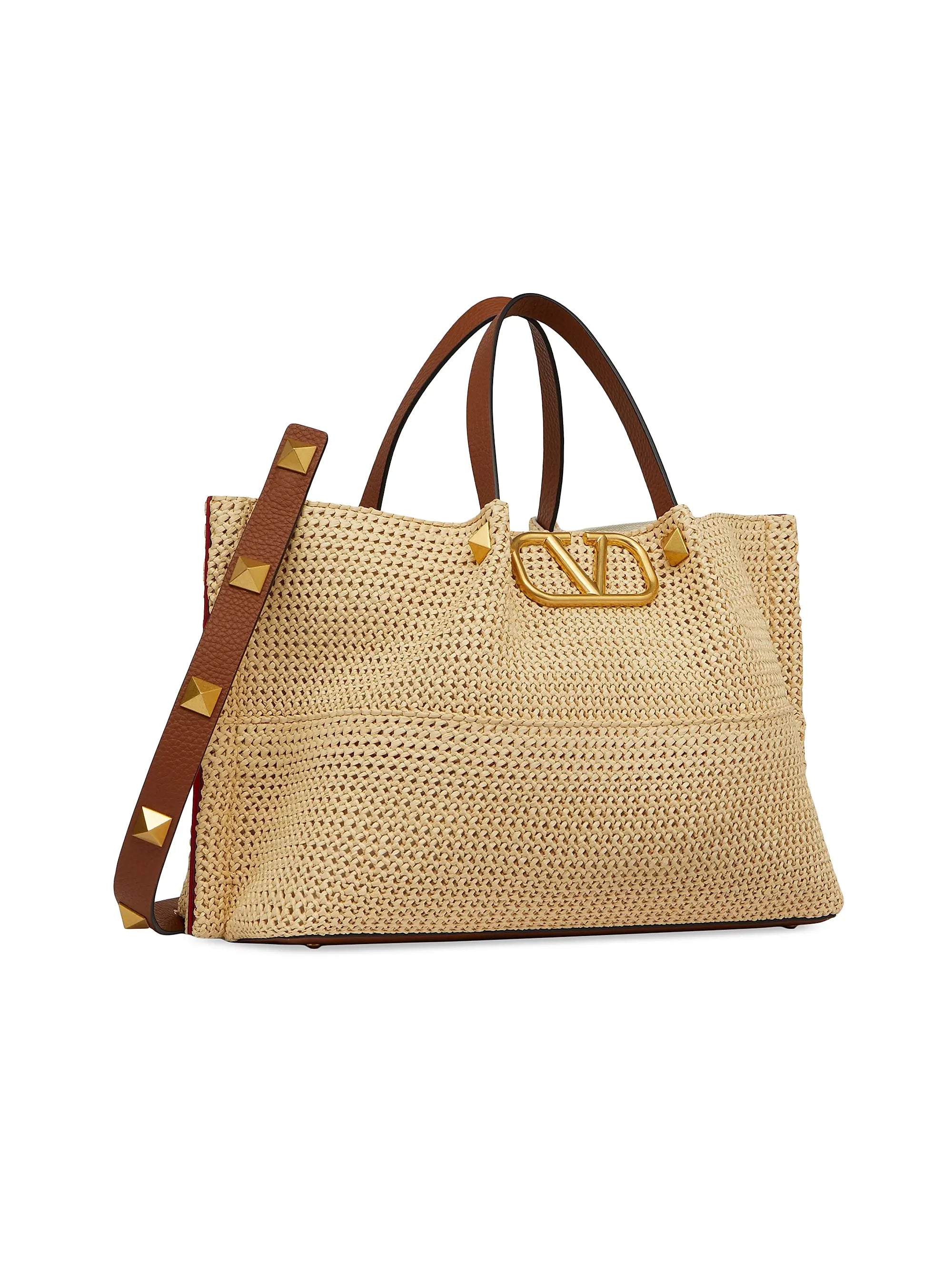 Valentino Garavani Medium Straw Summer Tote Bag