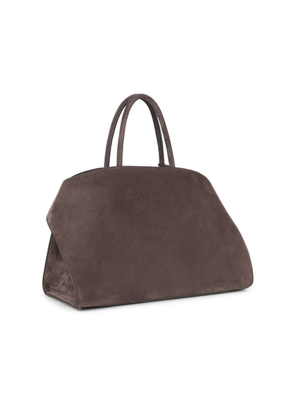 FERRAGAMO Large Hug Suede Top Handle Bag