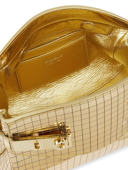 FERRAGAMO Small Hug Sequined Leather Pouch