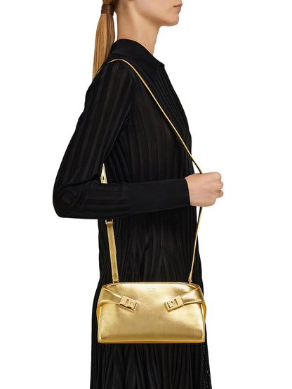 FERRAGAMO Hug Metallic Leather Crossbody Bag