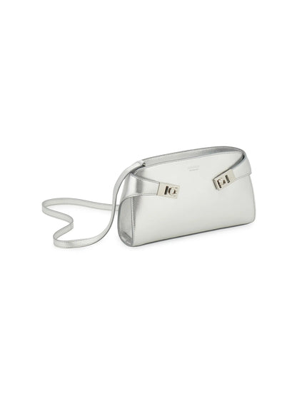 FERRAGAMO Hug Metallic Leather Crossbody Bag