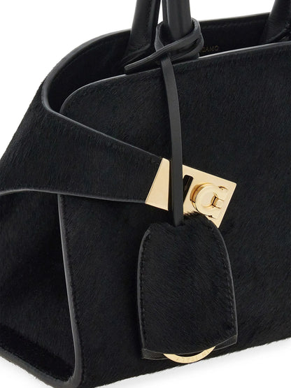 FERRAGAMO Hug Mini Leather Top-Handle Bag