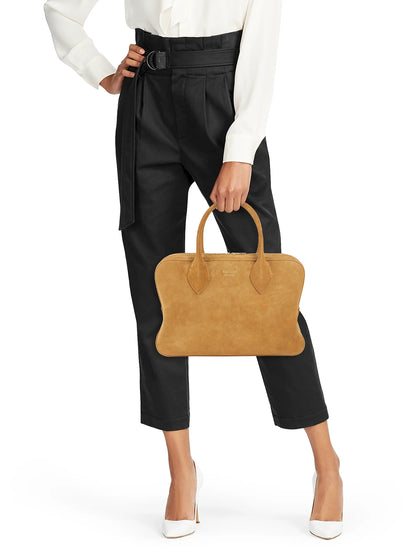 FERRAGAMO Stella Suede Three-Zip Top Handle Bag
