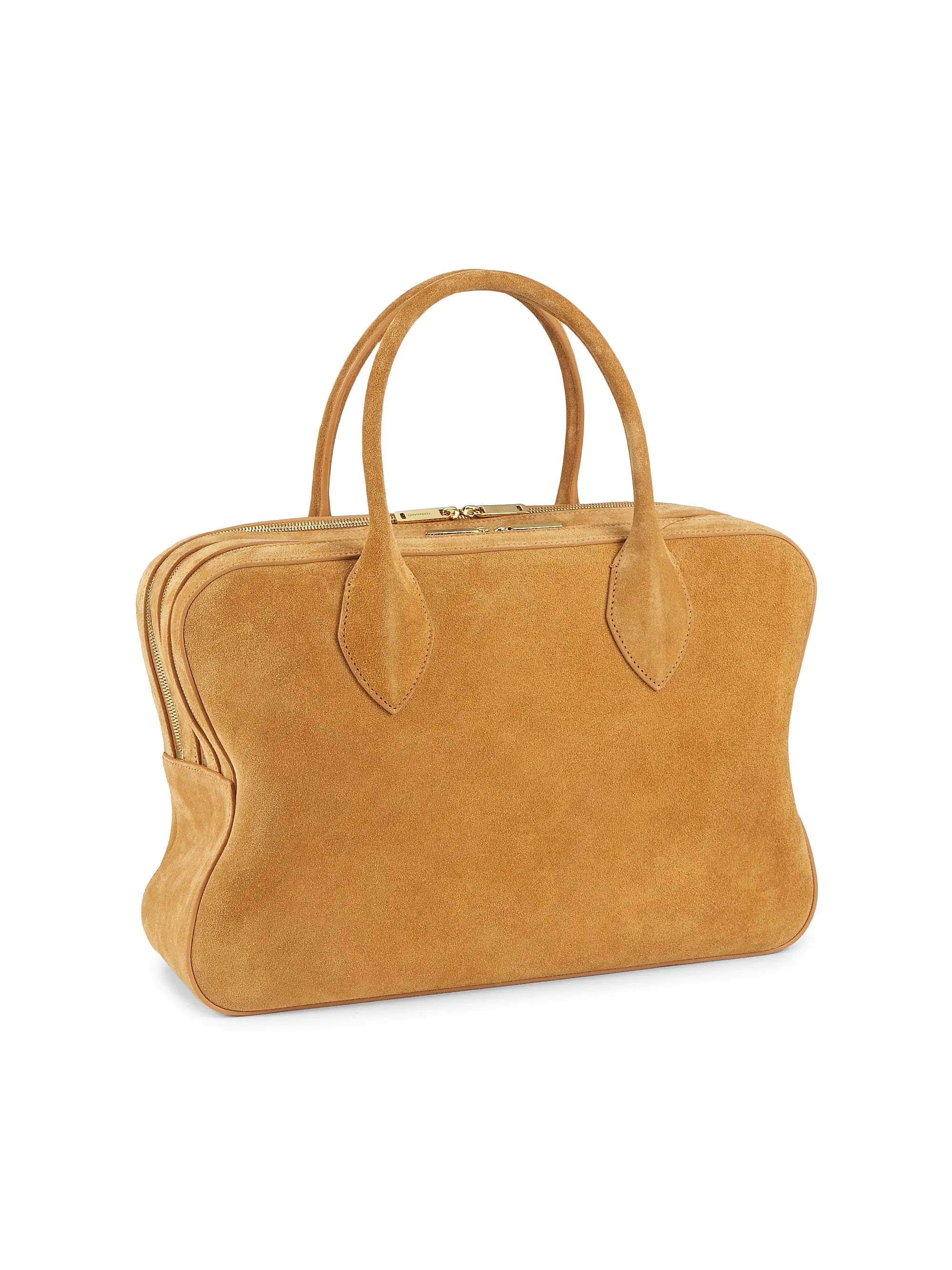 FERRAGAMO Stella Suede Three-Zip Top Handle Bag
