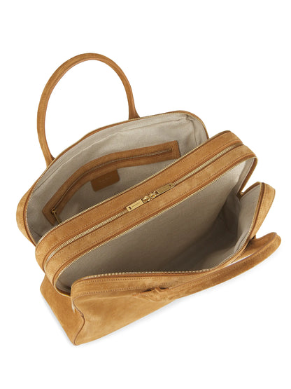 FERRAGAMO Stella Suede Three-Zip Top Handle Bag
