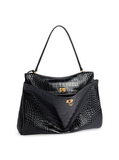 Balenciaga Rodeo Large Handbag Crocodile Embossed