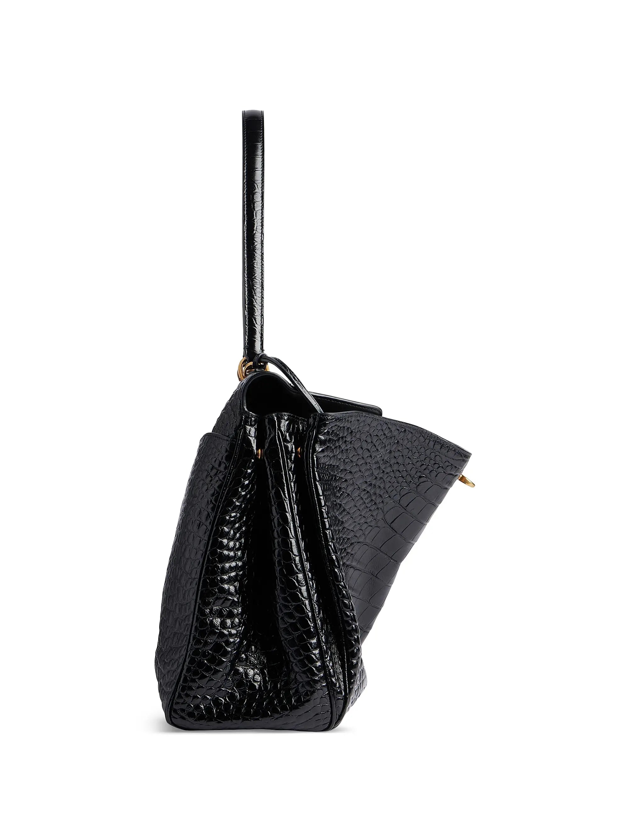 Balenciaga Rodeo Large Handbag Crocodile Embossed