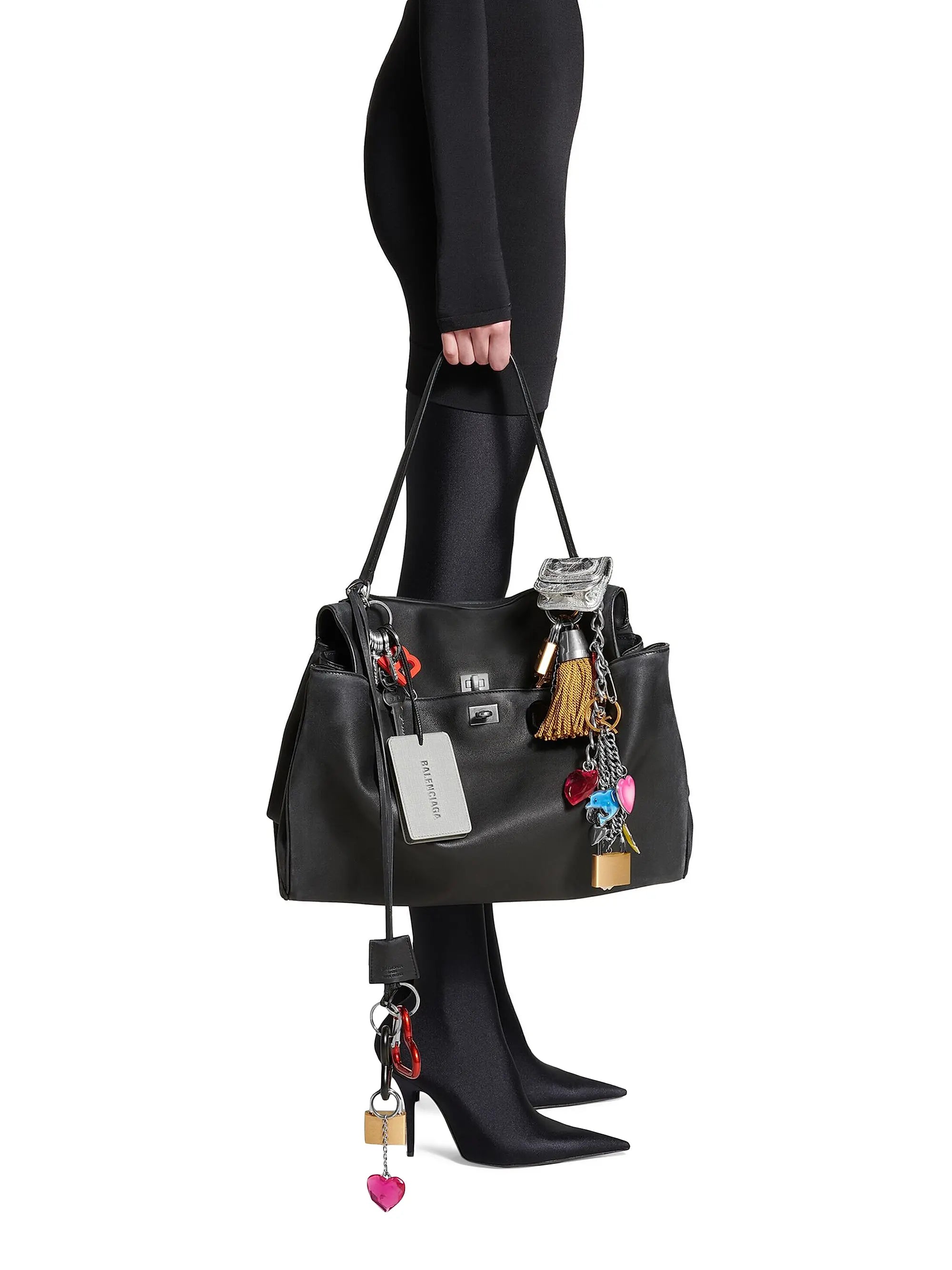 Balenciaga Rodeo Large Handbag Crocodile Embossed