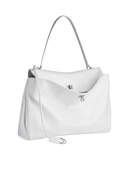 Balenciaga Rodeo Large Handbag Crocodile Embossed