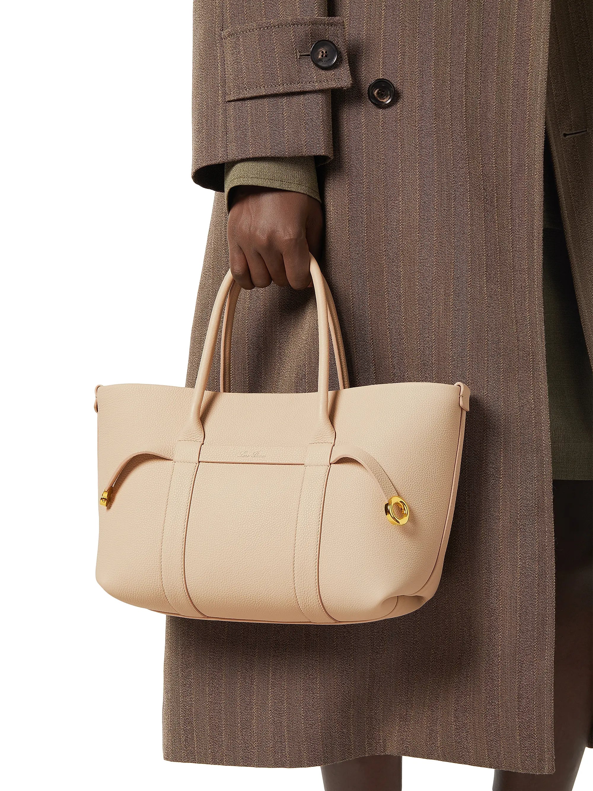 Loro Piana Small Ghiera Leather Shopper Tote Bag
