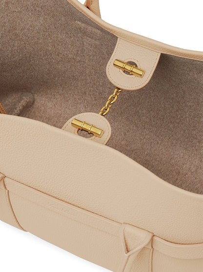 Loro Piana Small Ghiera Leather Shopper Tote Bag